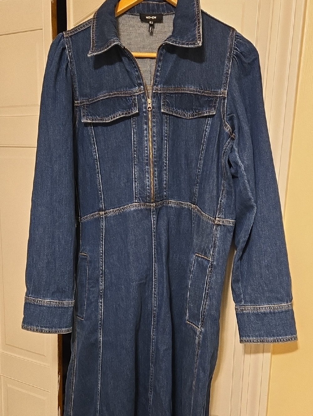 ME+EM Dark Blue Denim Zip Dress.